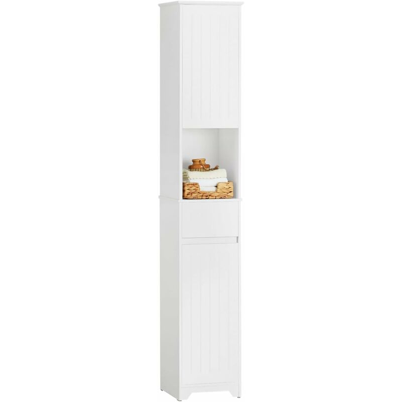 Bathroom Tall Cabinet Tall Cupboard Bathroom Storage Cabinet,BZR109-W - Sobuy