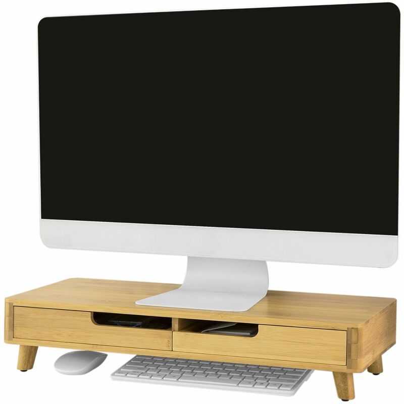 

SoBuy BBF06-N Soporte para Monitor y Ordenador Portátil Elevador de Pantalla con 2 Cajones ES