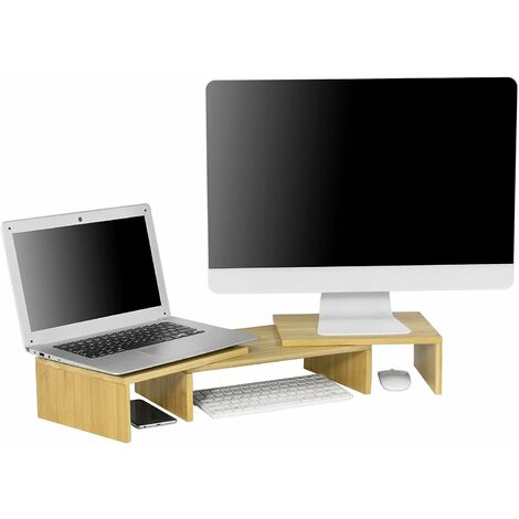 Monitorständer Bambus Bildschirmerhöhung Bildschirmständer Monitoraufsatz Laptop 