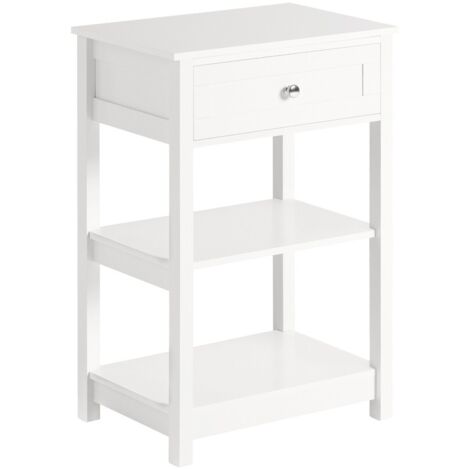 SoBuy Bedside Table Beside End Table  with Drawer,FBT46-W