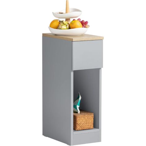 SoBuy Bedside Table Nightstand Side Table Lamp Table Grey & Natural,FBT111-HG