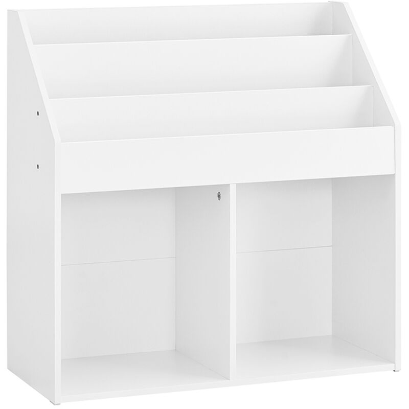 SoBuy Bibliothèque enfant 5 étagères Blanc 68x30x68cm Minimaliste KMB01-II-W