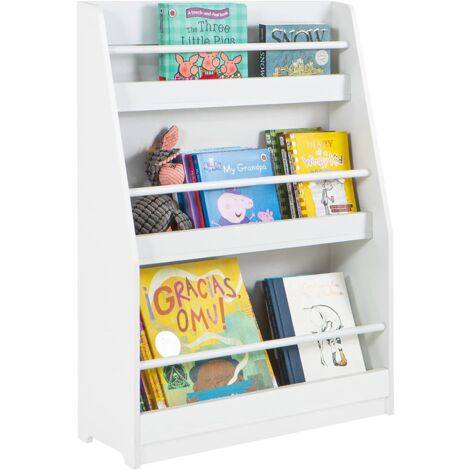 Sobuy – Bibliothèque enfant KMB45W – Étagère à livres 3 niveaux – Panneaux MDF et bois de pin – Dimensions L58 x P18 x H81 cm – Charge 15 kg par étagère
