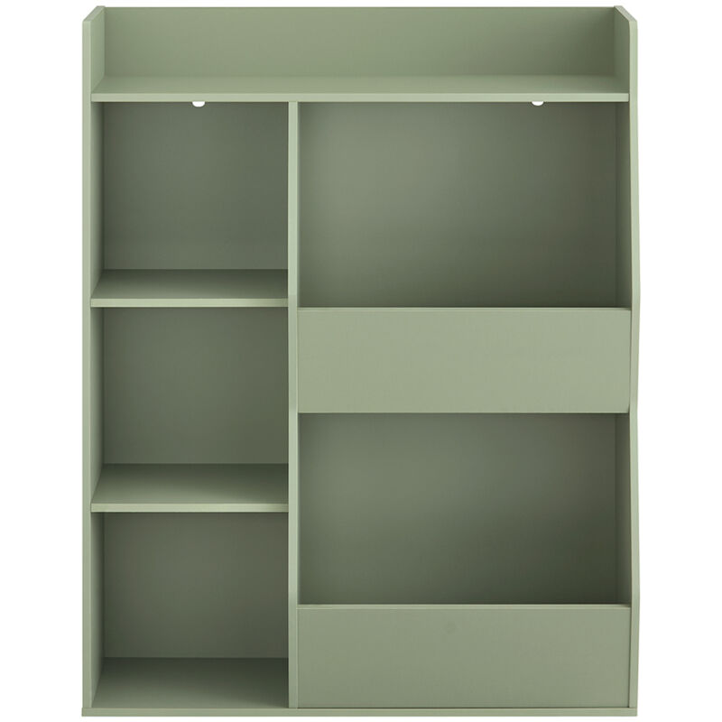 SoBuy Bibliothèque Enfant avec 5 Compartiments, Porte-revues, Verte 80x34x104 cm KMB55-K-GR
