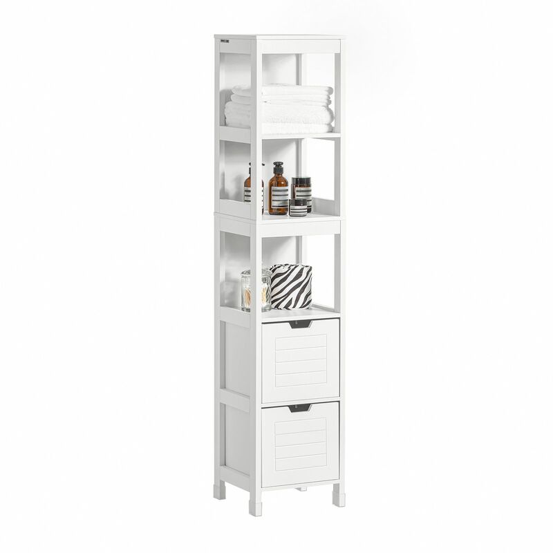 

® Mueble columna de baño, Armario para bañotanterías de baño, FRG126-W, ES - Sobuy
