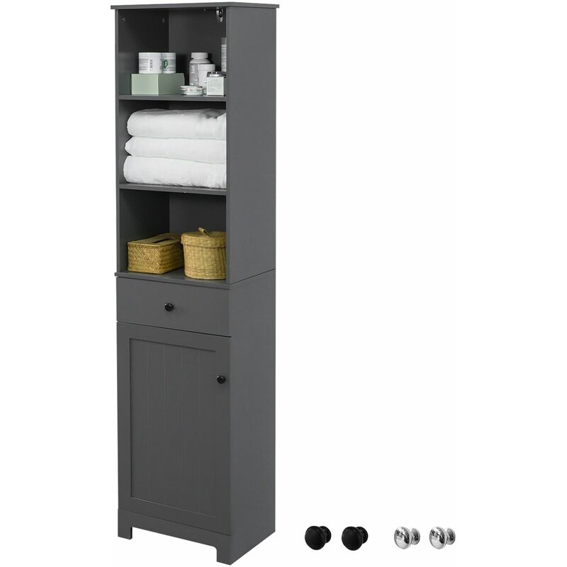 

BZR17-DG Mueble Columna de baño, Armario Alto baño,161 x 40 x 35 cm,ES - Sobuy