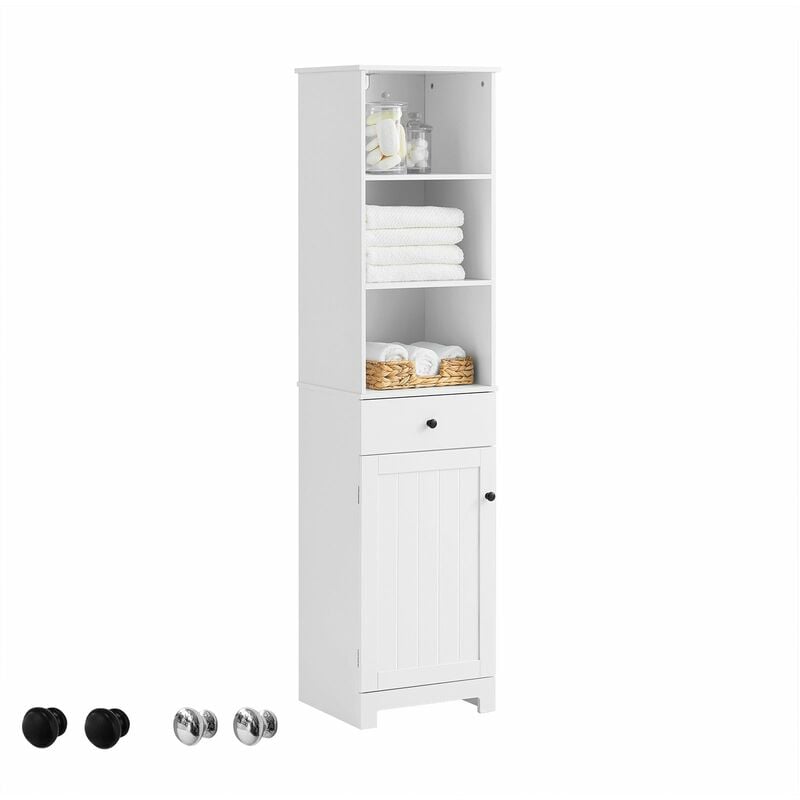 

BZR17-W Mueble Columna de baño, Armario Alto baño,161 x 40 x 35 cm,ES - Sobuy