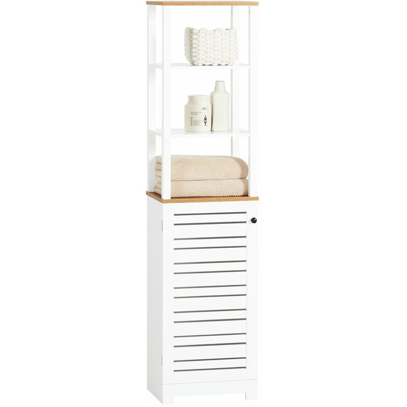 

SoBuy BZR43-W Armario Baño Alta Mueble Columna de baño Armario para baño con 5 Estantes Estanterías de baño Blanco Medidas: 40x30x160cm, ES