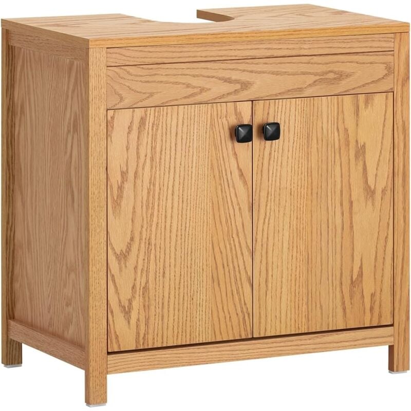 BZR98-N Meuble Sous-Lavabo, Meuble Sous-Vasque à 2 étages réglable et 2 Portes, Meuble de Rangement de Salle de Bain, Placard de Rangement - Sobuy