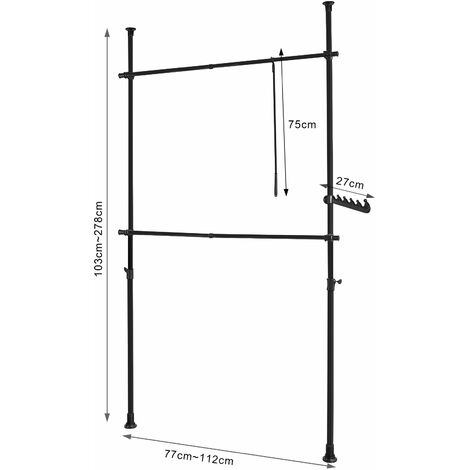 SONGMICS Guardaroba Modulare, Armadietto Fai da Te, Scaffale a 5 Ripiani 4  Righe con Scomparti a Cubo, Mobiletto in Plastica, 143 x 36 x 178 cm, Nero  Floreale LPC30H : .it: Informatica