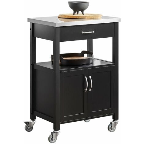 SoBuy  Carrello cucina, carrello da servizio colore:Nero, FKW22-SCH