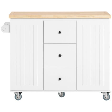 SoBuy Carrello Cucina Credenza Cucina Mobile Cucina salvaspazio Bianco, L107P46A93cm FKW96-WN