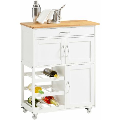 SoBuy® Carrito de cocina, estantería de cocina, carrito de servir de alta calidad , FKW45-WN, ES
