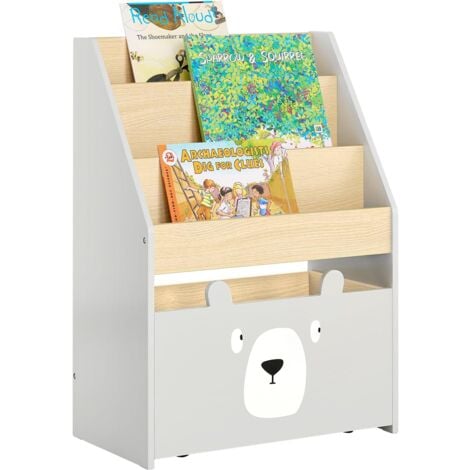 SoBuy Children Bookcase Bookshelf Toy Shelf with Storage Chest,KMB104-HG