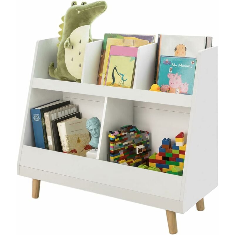 Children Kids Bookcase Book Shelf Storage Display Rack Organizer Holder,KMB19-W - Sobuy