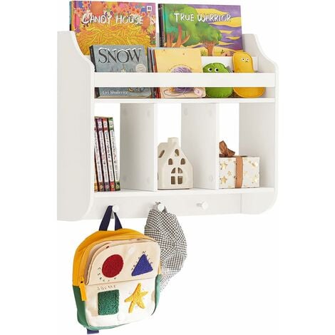 SoBuy Children Kids Wall Shelf Book Shelf Toy Shelf Storage Display Shelf Rack,KMB46-W