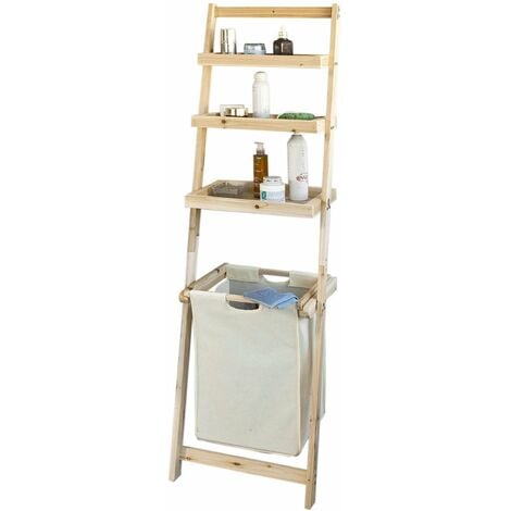 SoBuy® Estantería de baño con cesta y 3 niveles de almacenamiento, FRG160-N, ES