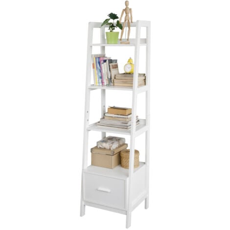 SoBuy® Estanteriá en escalera de madera, Estanterías librerias, FRG116-K-W, ES