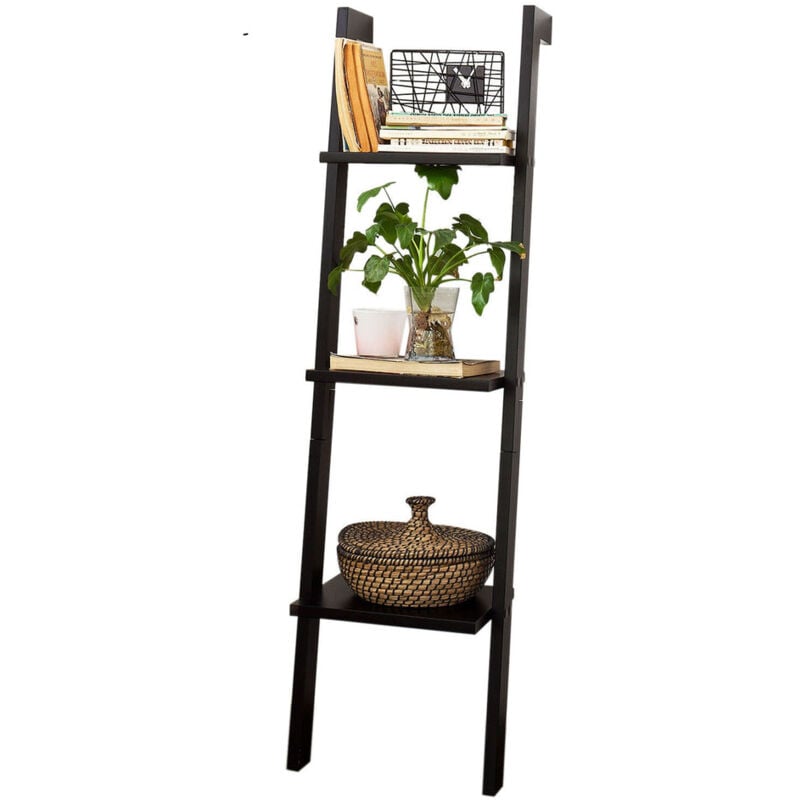 

® Estanterias librerias,Estanterias de diseño,Estantería de pared,negro,3 estantes, FRG32-SCH, ES - Sobuy