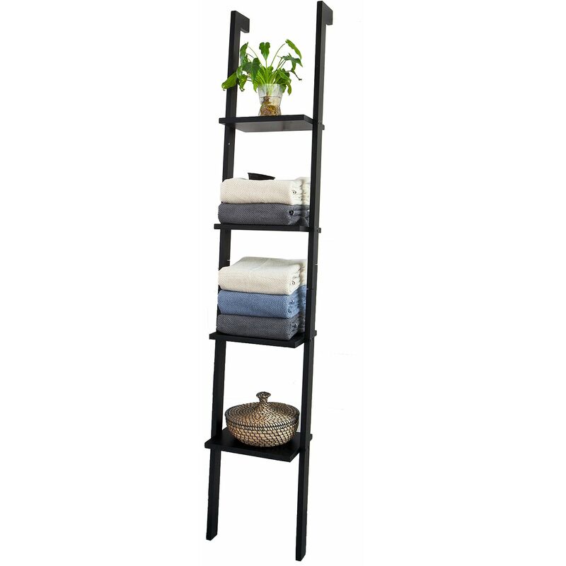 

® Estanterias libreriastanterias de diseñotantería de pared, negro, 4 estantes, FRG15-SCH, ES - Sobuy