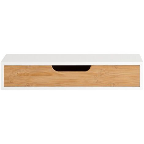 Sobuy – Étagère murale FRG92WN – Tiroir en MDF et bambou – Dimensions L40cm x P24cm x H8cm – Charge max 5kg – Système de suspension invisible