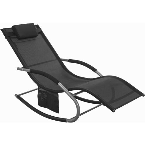 Sobuy – Transat pliable en aluminium ergonomique – Bain de soleil avec coussin moelleux – Fauteuil extérieur pour balcon et plage – OGS28SCH