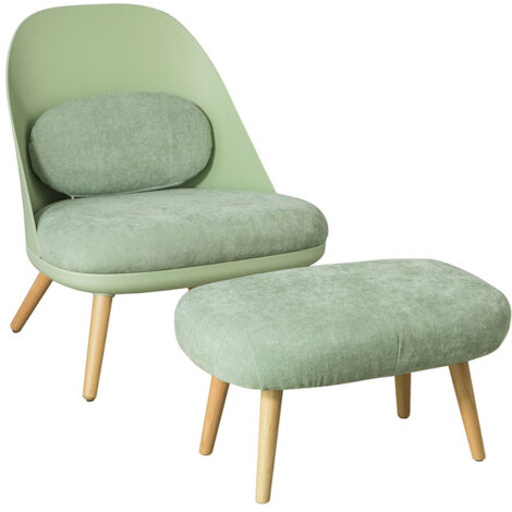 Sobuy – Fauteuil relax FST63GR – Repose-pied ergonomique – Coussin amovible – Structure stable et durable – Pour salon ou chambre