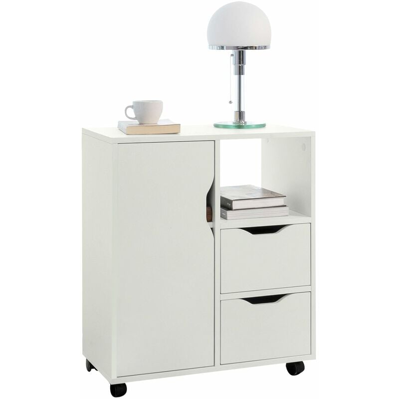 

SoBuy FBT105-W - Soporte para Impresora de archivador de Oficina en casa, Armario de Almacenamiento sobre Ruedas, Mesa Auxiliar de Mesa, Color Blanco