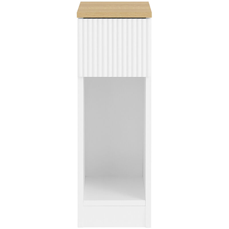 Sobuy table de chevet étroite et fine avec tiroir et étagère table de nuit bout de canapé, blanc, l20xp35xh60cm, fbt111-w