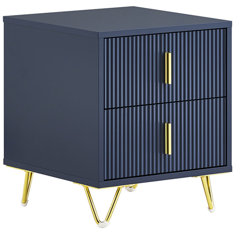 SoBuy FBT115 Mesita de Noche con 2 cajones, Mesa Auxiliar, Moderna Mesa de Noche Dormitorio, 40 x 40 x 47 cm