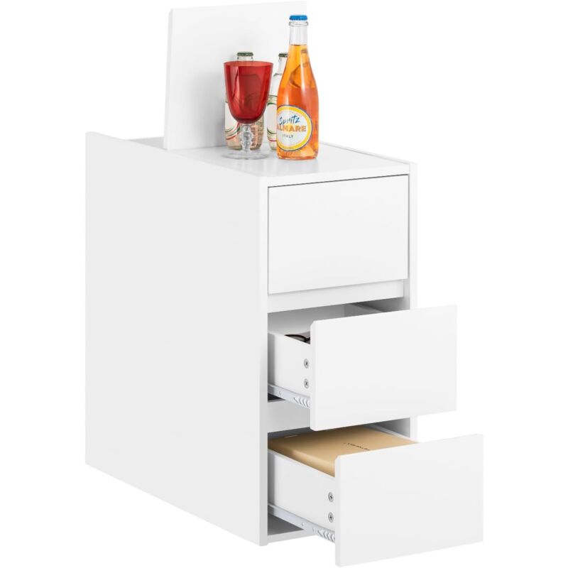 Sobuy - FBT144-W Bout de Canapé Table de Nuit Table de Chevet Table d'appoint Table Téléphone Table de Café Table de Lit Table Basse, 1 Plateau