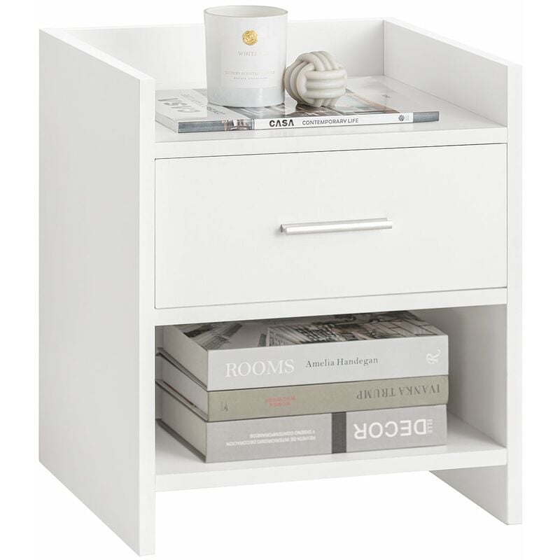 

SoBuy® FBT66-W,ES Mesita de noche para teléfono o lampara,Mesa auxiliar con 1 cajón,38*35*45cm