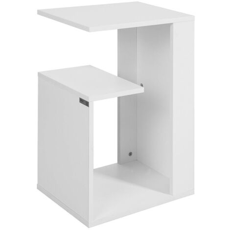SoBuy FBT69-W Beistelltisch mit 3 Ablagen Couchtisch Kaffeetisch Sofatisch weiß BHT ca.:30x60x40cm
