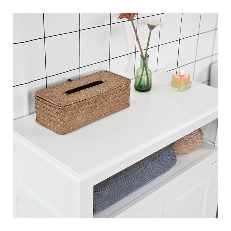 So Free Bathroom Standing Cupboard Storage Cabinet White Wood Frg204 W