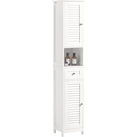 SoBuy Freestand Cabinet Storage 2 Shutter Doors and 1 Drawer Cupboard,FRG236-W