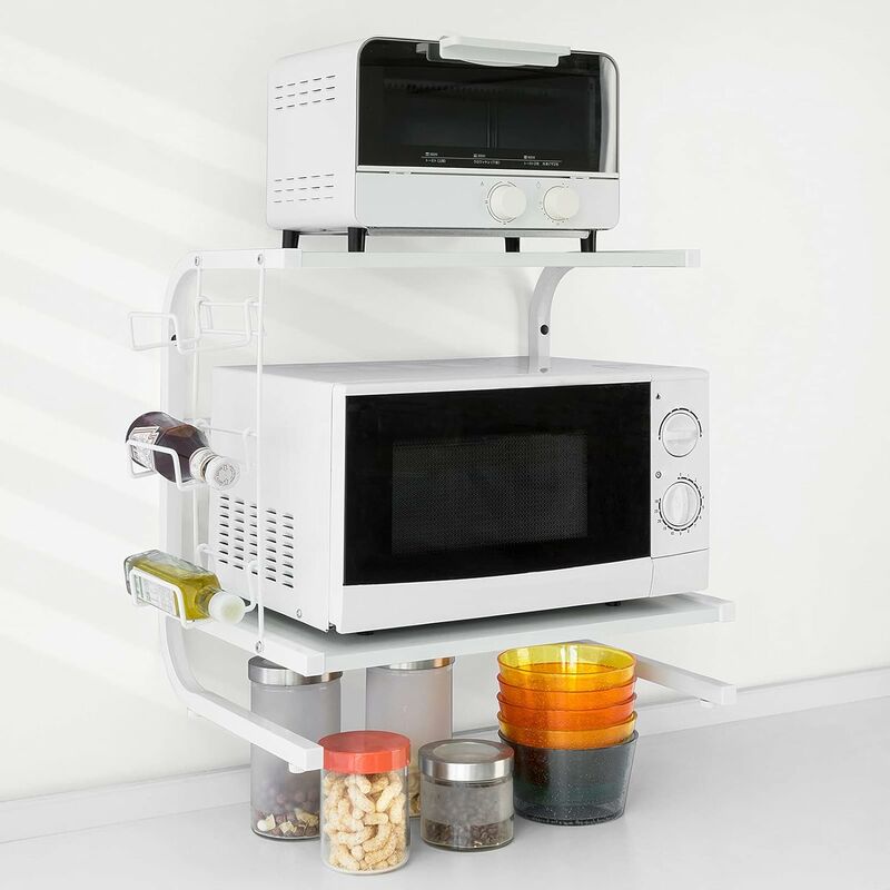 Étagères micro ondes de cuisine Mini-étagère Four Micro-ondes Meuble rangement cuisine de service FRG092-W SoBuy®