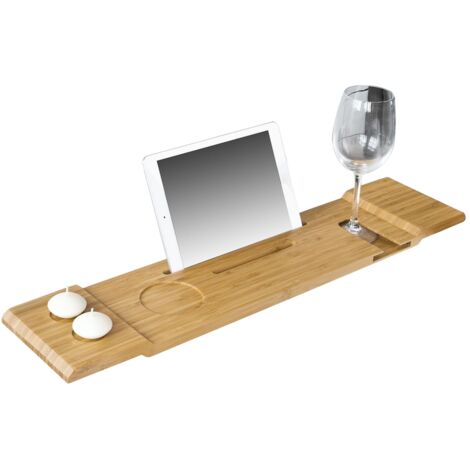 SoBuy FRG104-N 70cm Lang- Schöne Badewannenablage, Badewannenbrett, Badewannenauflage, Halterung / Halter für iPad oder Handys