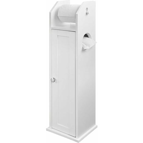 SoBuy FRG135-W Freistehend Toilettenrollenhalter Badregal Standschrank Seitenschrank weiß BHT ca: 20x78x18cm