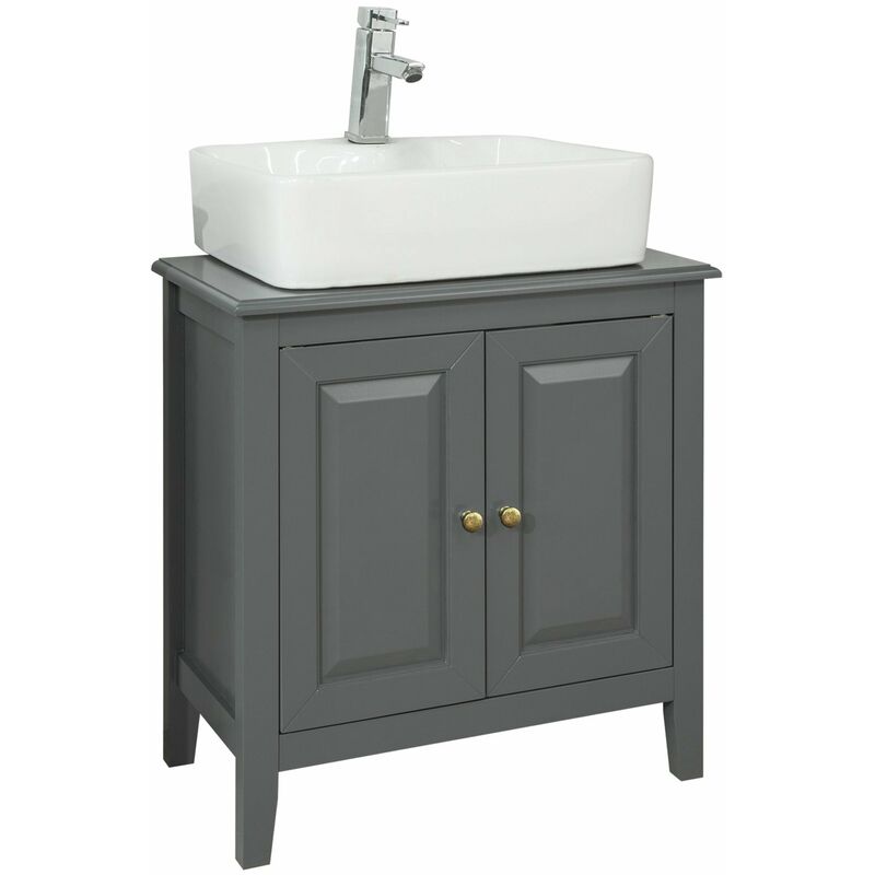 

SoBuy FRG202-DG,Armario para el Debajo del Lavado,2 Puertas,L 60 x P 30 x H 62 cm,ES