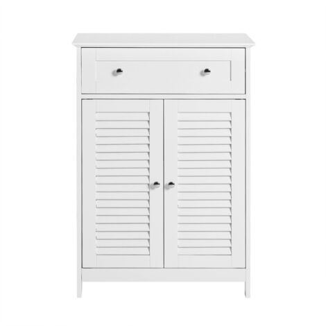 SoBuy FRG238-W Badkommode mit Einer Schublade und Türen, Kommode Badschrank Sideboard Flurschrank, weiß BHT ca: 60x87x35cm