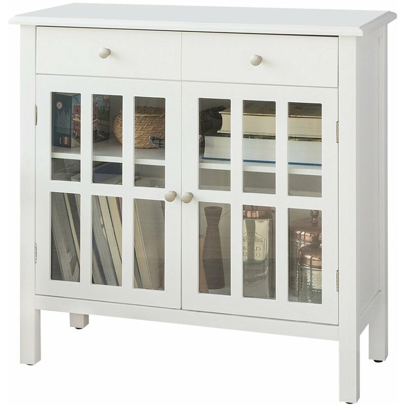 

SoBuy FSB23-W Mueble Entrada Recibidor Aparador Cocina con 2 Cajones y 2 Puertas 80 x 34 x 80 cm ES