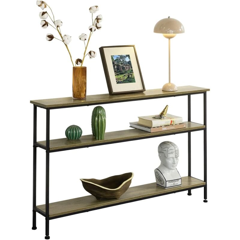 FSB49-PZ Table Console Table d'entrée Buffet Bout de Canapé Table d'appoint avec 3 étagères de Rangement - Sobuy