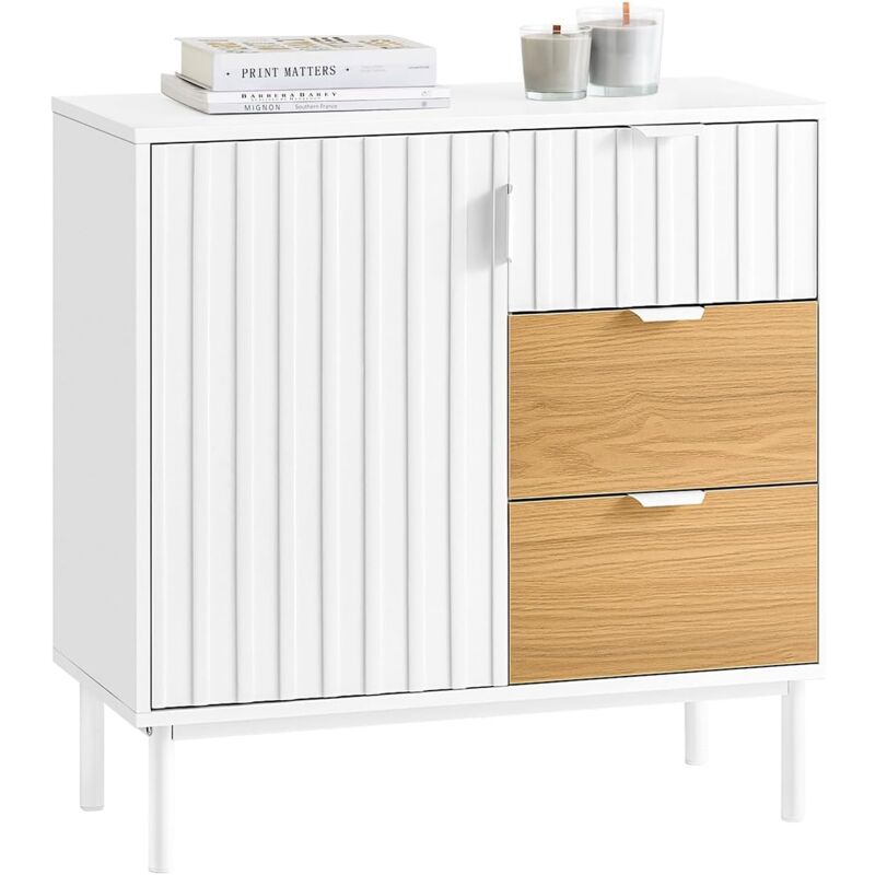 FSB91-WN Meuble Chaussures, Meuble Entrée, Commode, Armoire de Rangement, Buffet Multifonctionnel pour Entrée, Salon et Cuisine, Meuble de Rangement