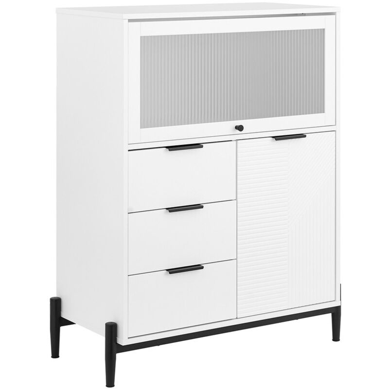 Sobuy - FSB94-W Meuble Chaussures, Meuble Entrée, Commode, Armoire de Rangement, Buffet Multifonctionnel pour Entrée, Salon et Cuisine, Meuble de