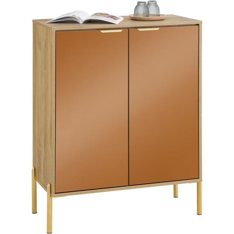 Sobuy - FSB96-G Meuble d'entrée, Meuble de Rangement, Meuble à Chaussures, Buffet avec 2 Portes et 5 compartiments, Commode à Chaussures, pour