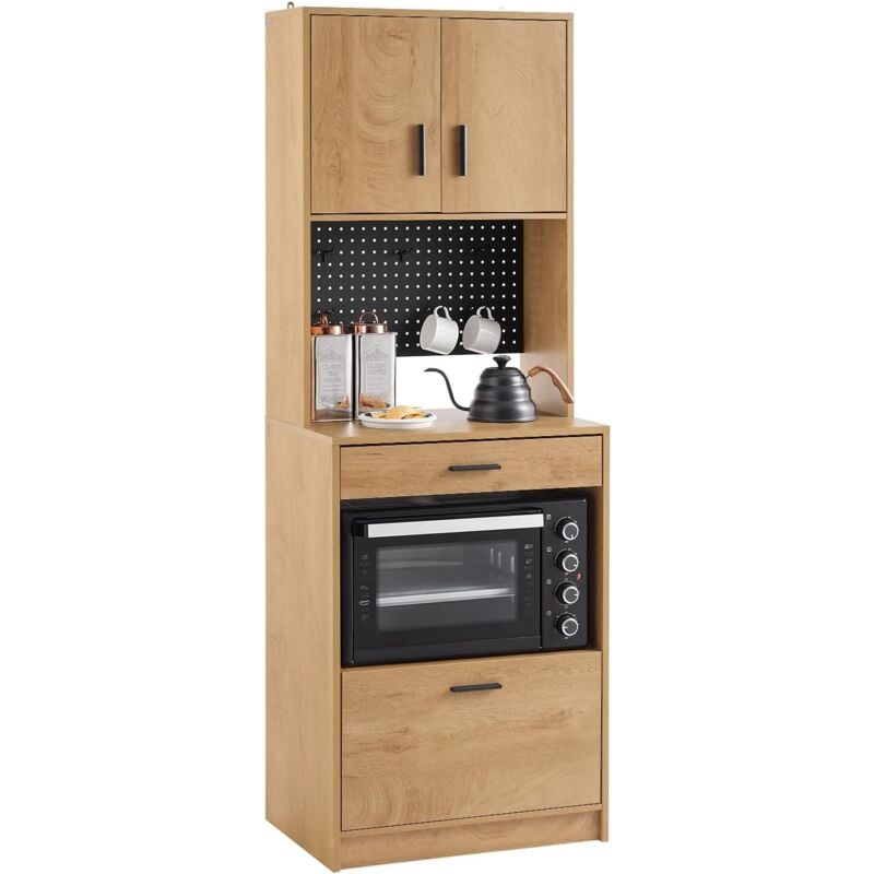 Sobuy - FSB98-N Buffet de Cuisine, Meuble de Rangement, Armoire de Cuisine Multi-rangements, Buffet de Salle à Manger avec 2 Portes, 2 Tiroirs, 1