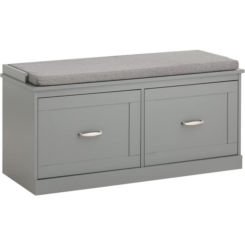 FSR131-HG Banc à chaussures avec assise et assise avec espace de rangement pour chaussures, meuble à chaussures, étagère à chaussures étroite 98 x 49