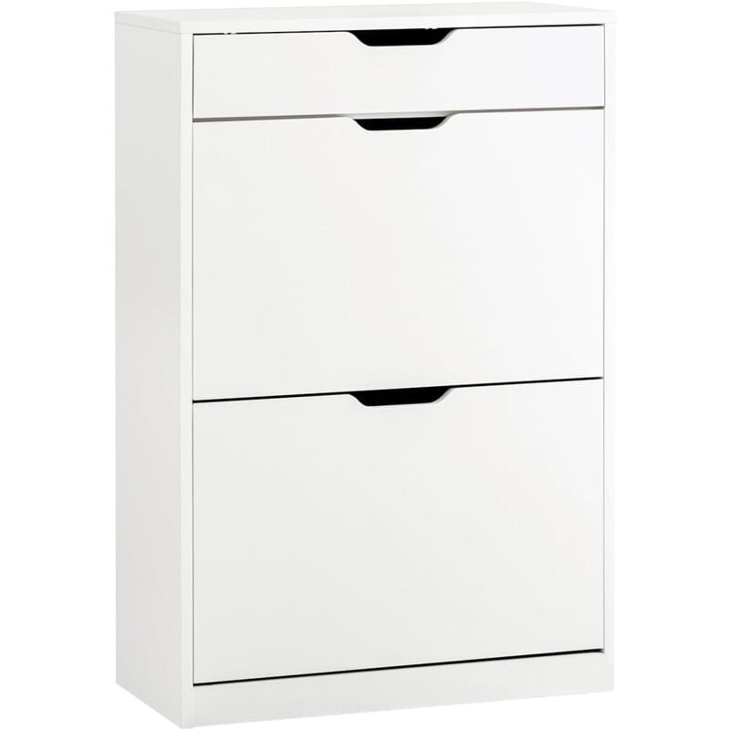 Sobuy - FSR180-W Meuble Chaussure, Rangement Chaussure, Meuble d'Entrée, Meuble de Rangement à Chaussures Armoire, Commode à Chaussures avec 2