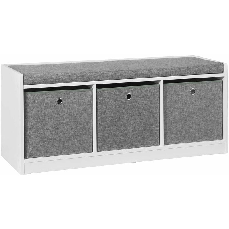 

FSR65-DG Zapatero Banco con Tres cajones,L102 x P32 x H45 cm,ES - Sobuy