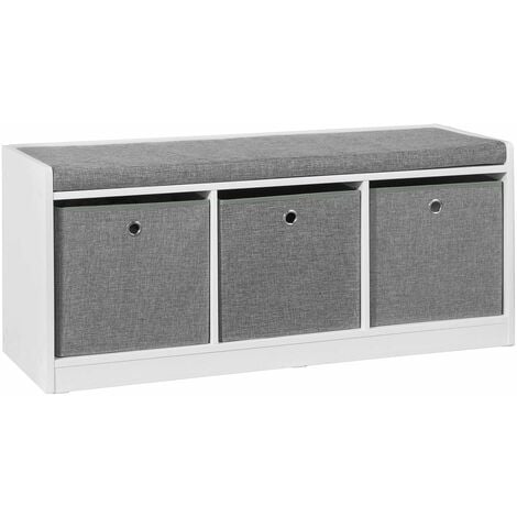 SoBuy FSR65-DG Zapatero Banco con Tres cajones,L102 x P32 x H45 cm,ES